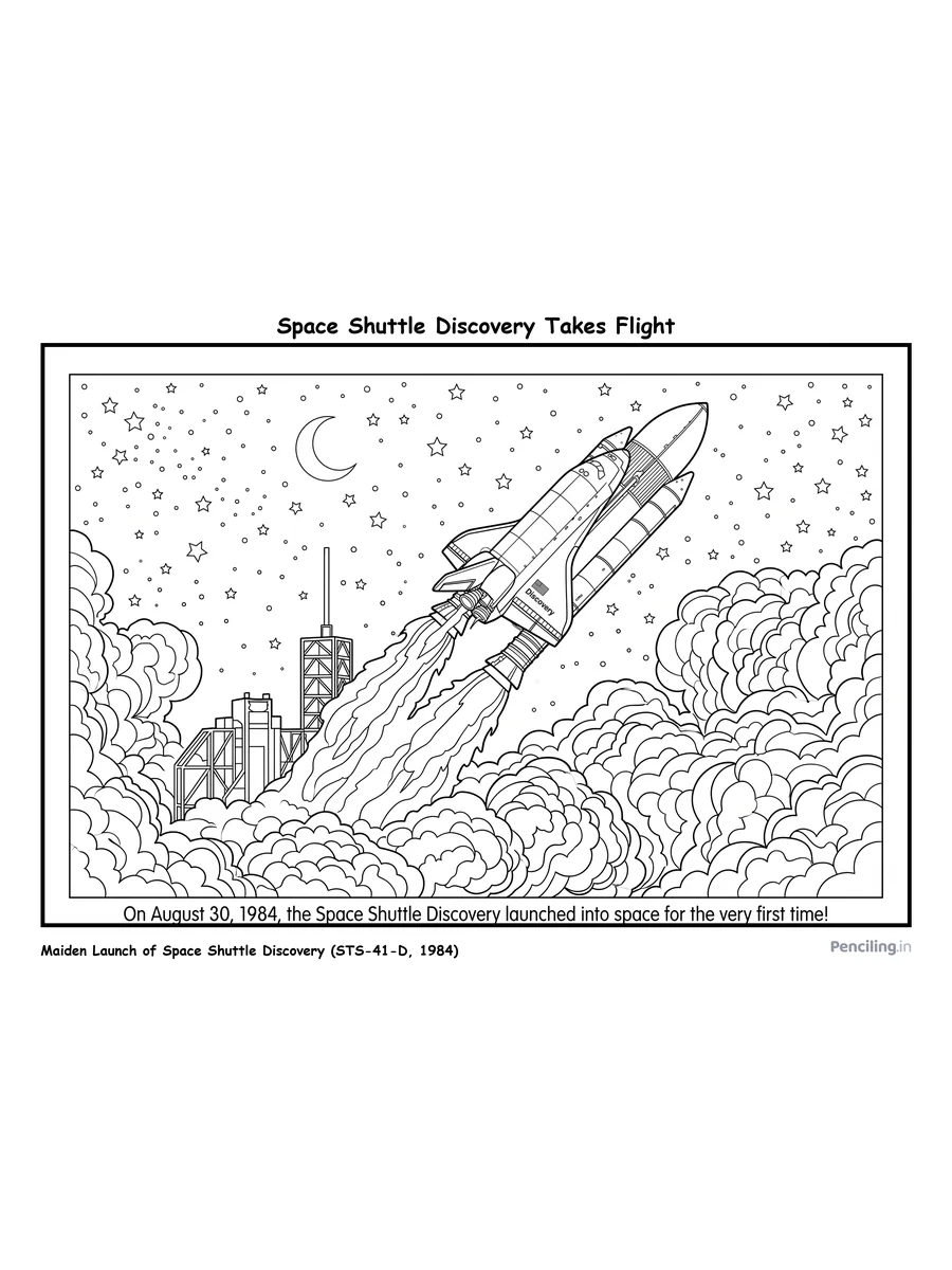 Space Shuttle Discovery Takes Flight