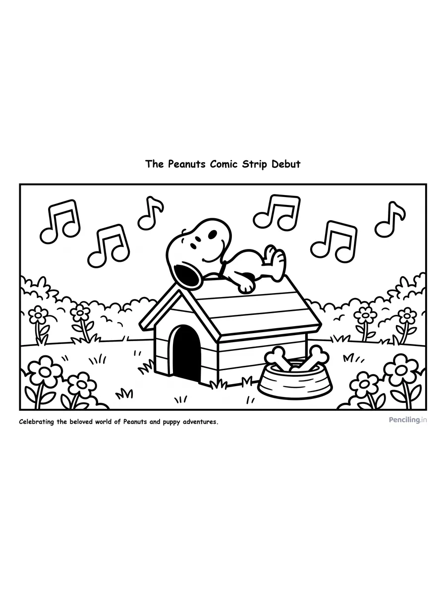 The Peanuts Comic Strip Debut (Charles Schulz, 1950)