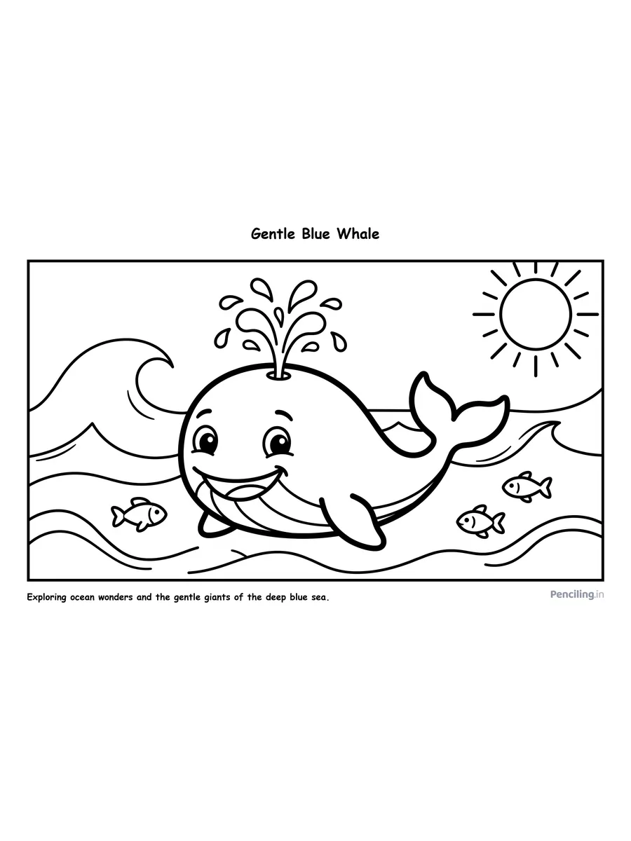 Gentle Blue Whale in Ocean Waters (Marine Biology Wonder)