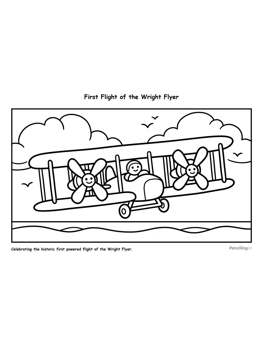 Ages 2–4: First Flight of the Wright Flyer (Pioneering Aviation, 1903)