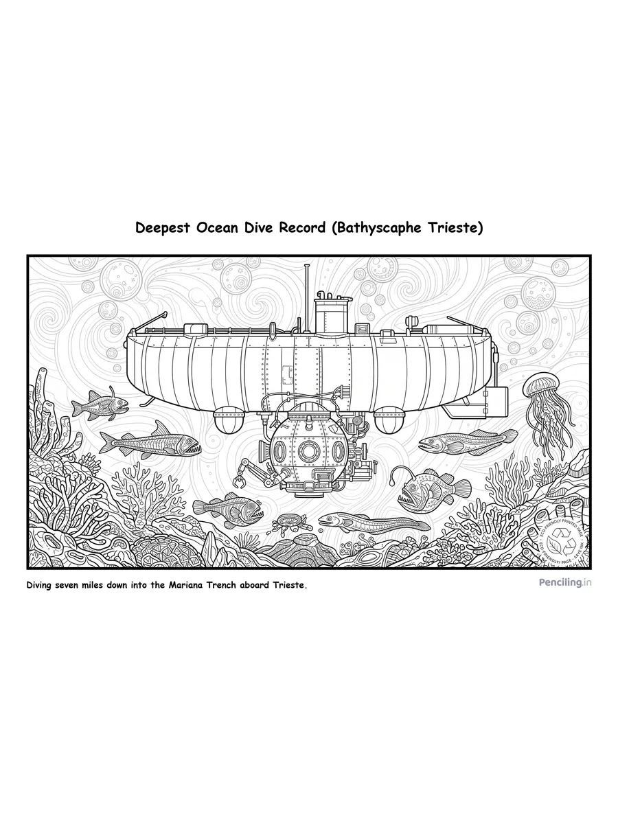 Ages 9–10: Deepest Ocean Dive Record (1953 Bathyscaphe Trieste Launch)