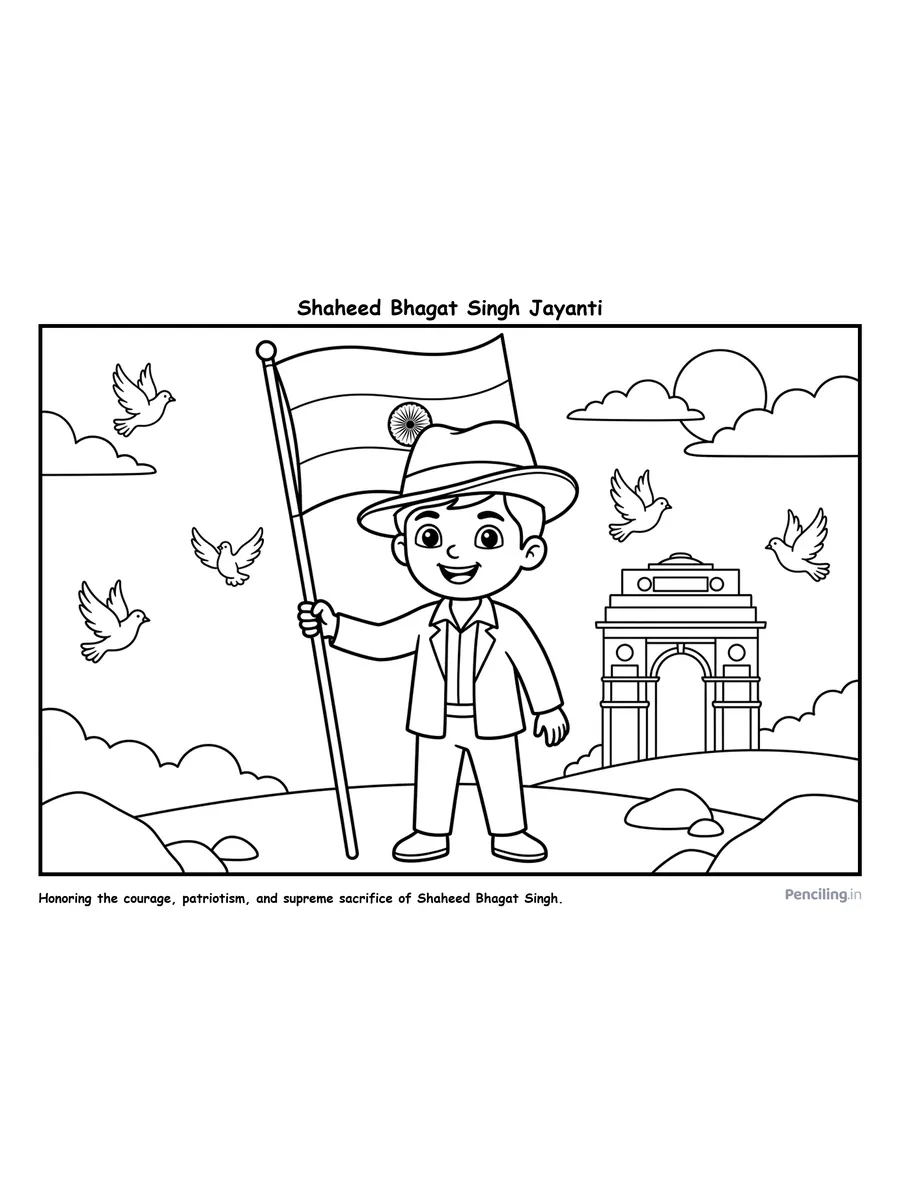 Ages 5–6: Shaheed Bhagat Singh Jayanti (Young Patriot's Courage)