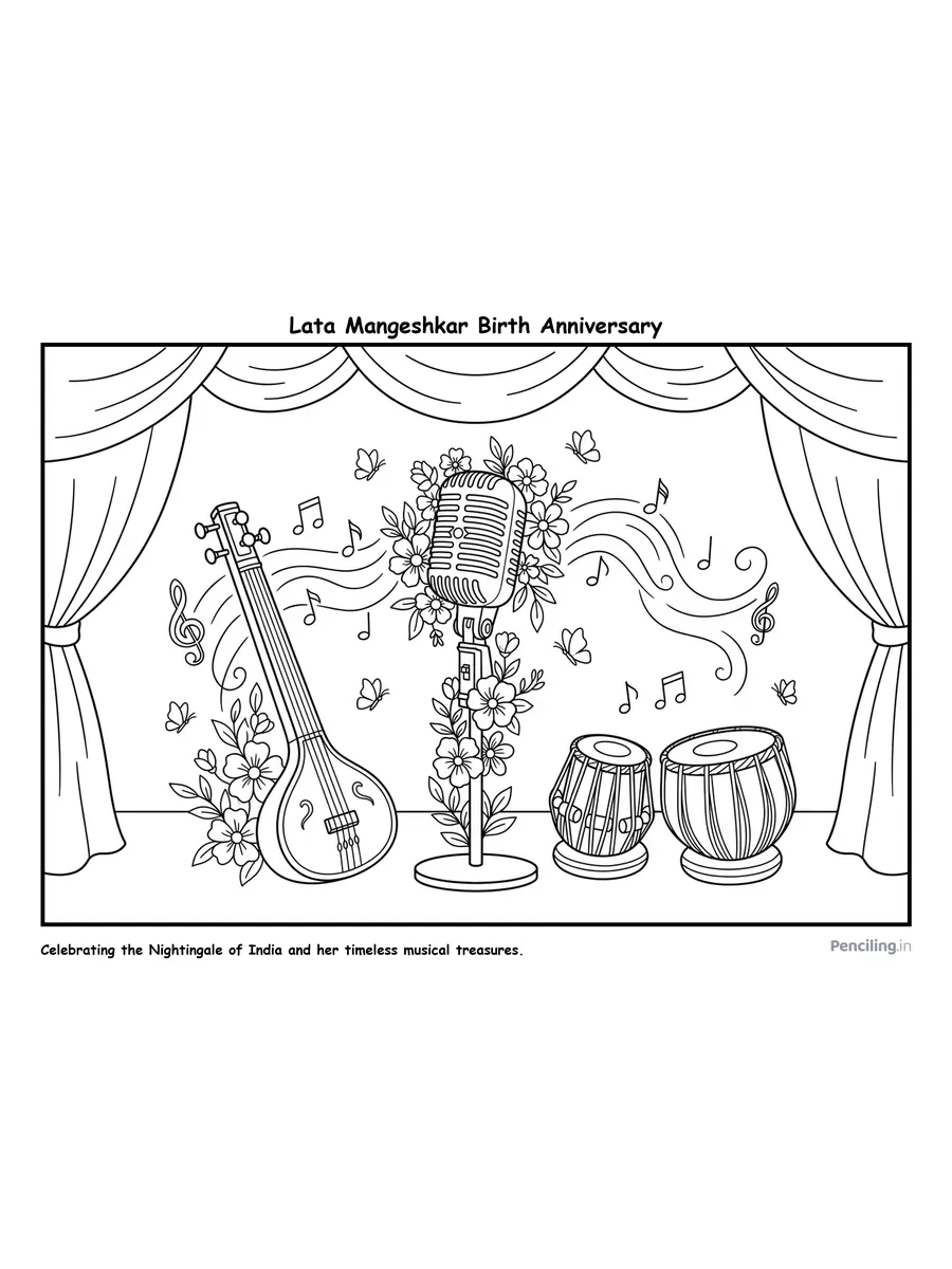 Ages 7–8: Lata Mangeshkar Birth Anniversary (The Nightingale of India)