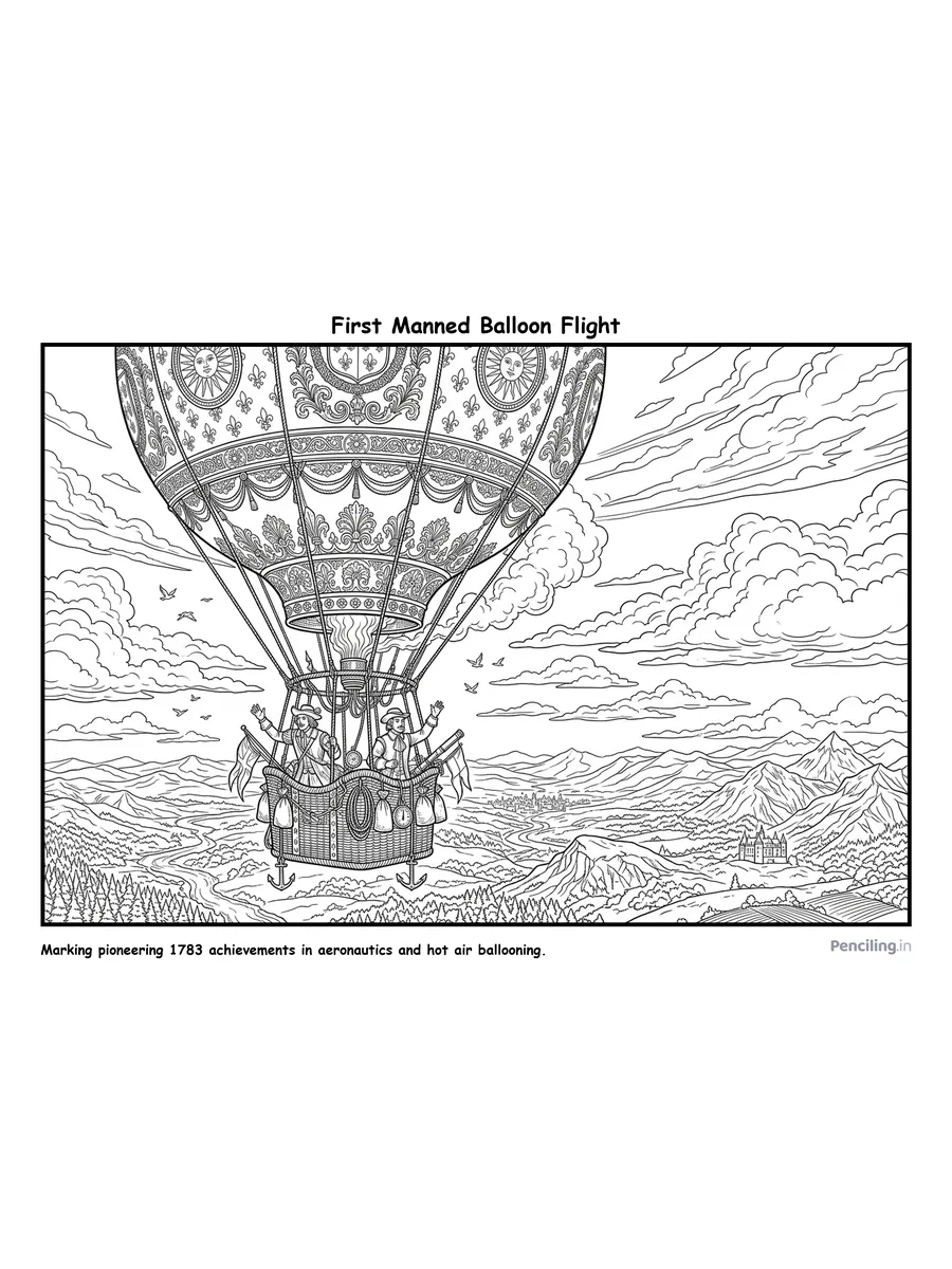 Ages 9–10: First Manned Hot Air Balloon Flight: Montgolfier Brothers (1783)