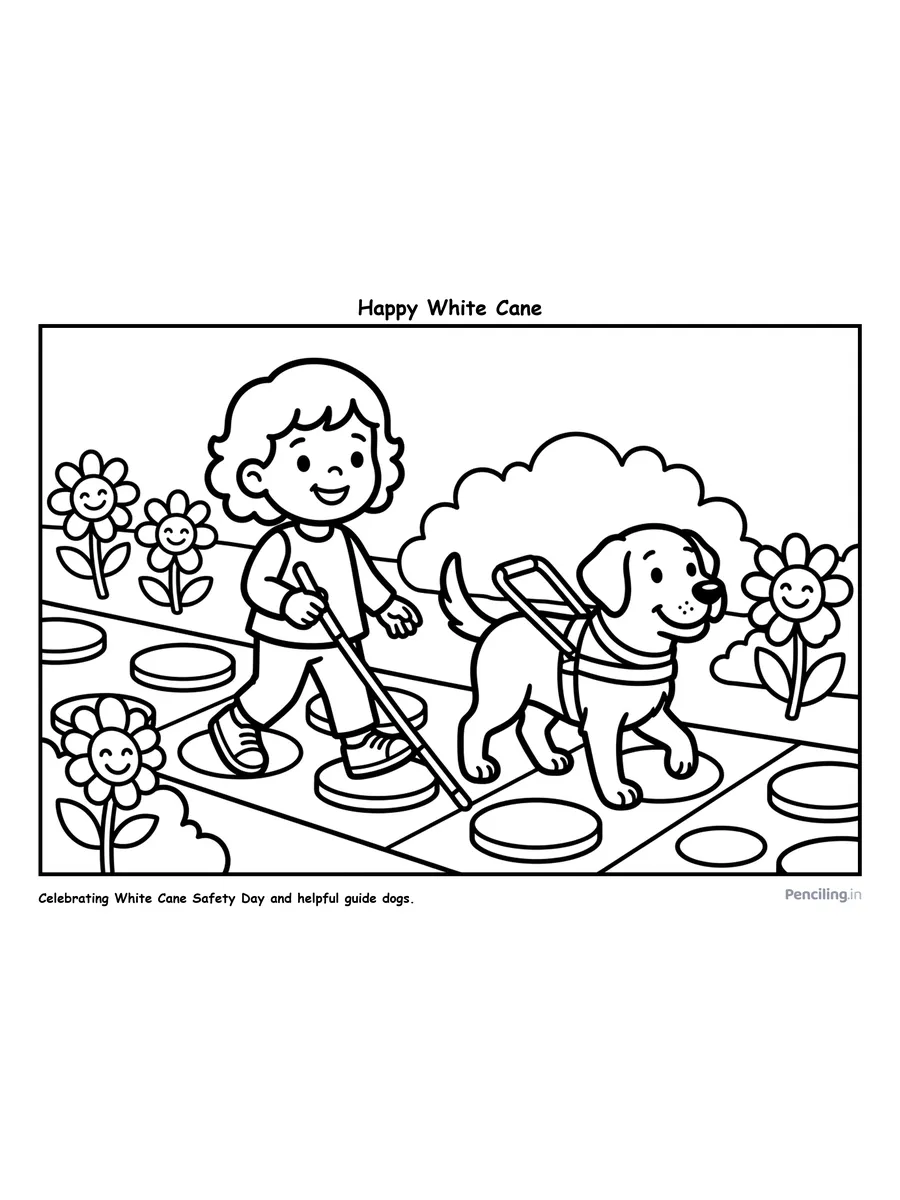 Ages 2–4: World White Cane Day: Loyal Guide Dog & Friendship (1964)