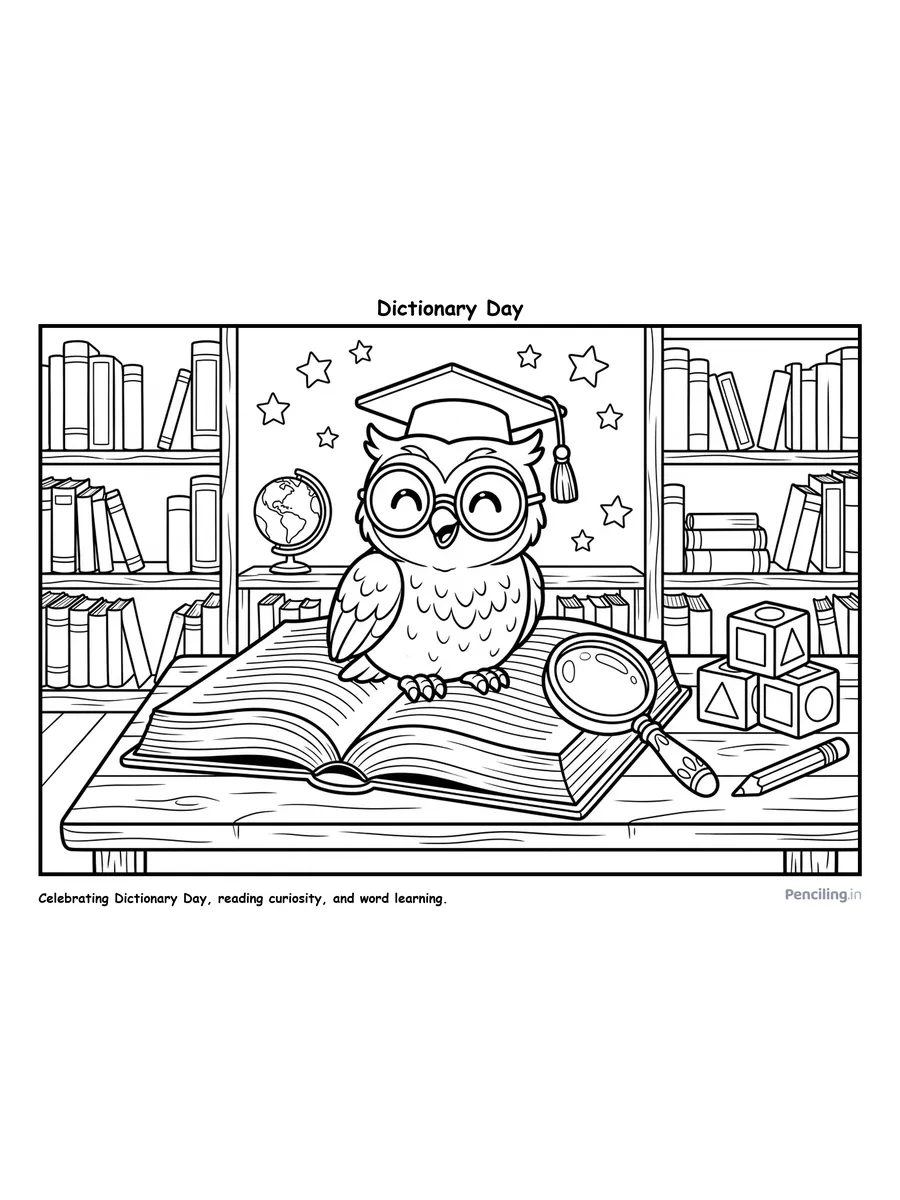 Ages 5–6: Dictionary Day: The Wise Scholar Owl & Noah Webster (1758 / 1828)