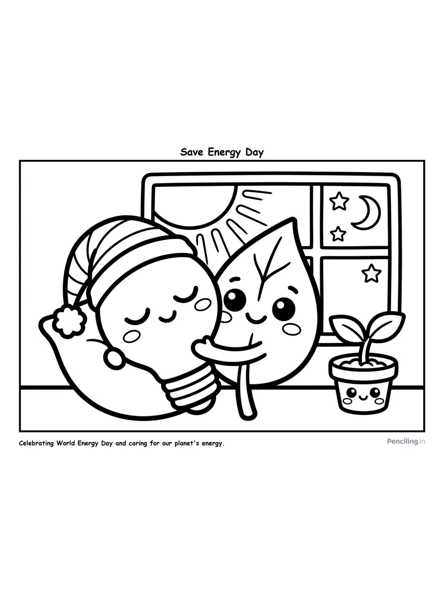 Save Energy Day: Little Leaf and the Sleeping Light Bulb