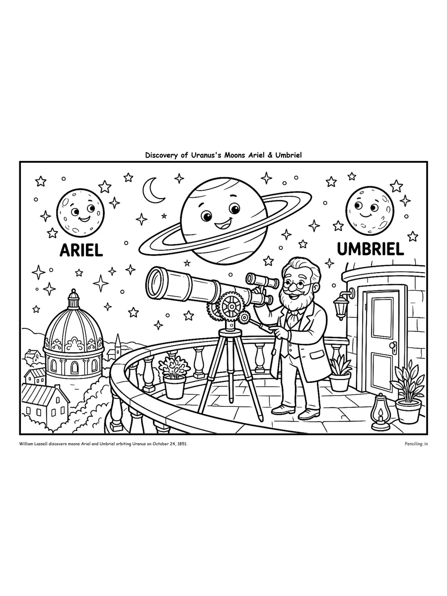 Discovery of Uranus's Moons Ariel & Umbriel (1851)