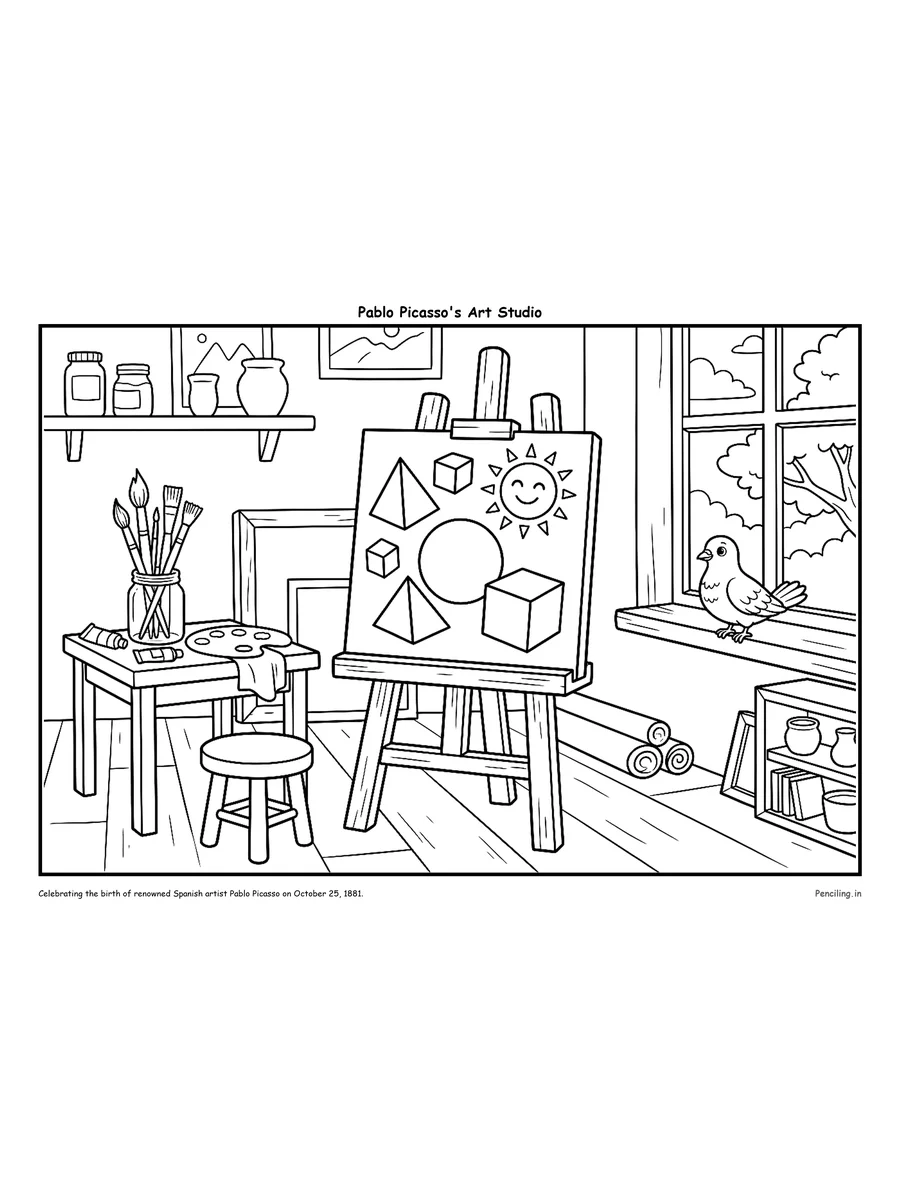 Pablo Picasso's Art Studio: Creative Shapes & Colours (1881)