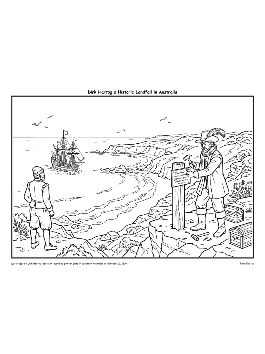 Dirk Hartog's Historic Landfall in Western Australia (1616)