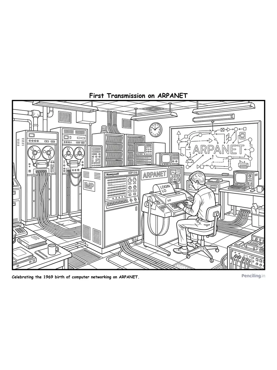 First Transmission on ARPANET (1969)